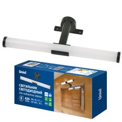 ULT-F37-6W-4500K IP44 BLACK Светодиодный светильник для подсветки мебели и зеркал ванной комнаты. Черный. ТМ Uniel