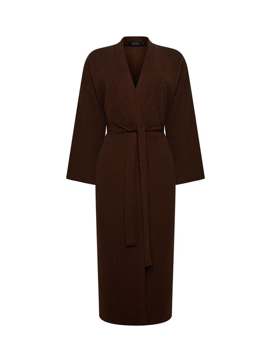 Накидка из фактурного трикотажа шоколадная