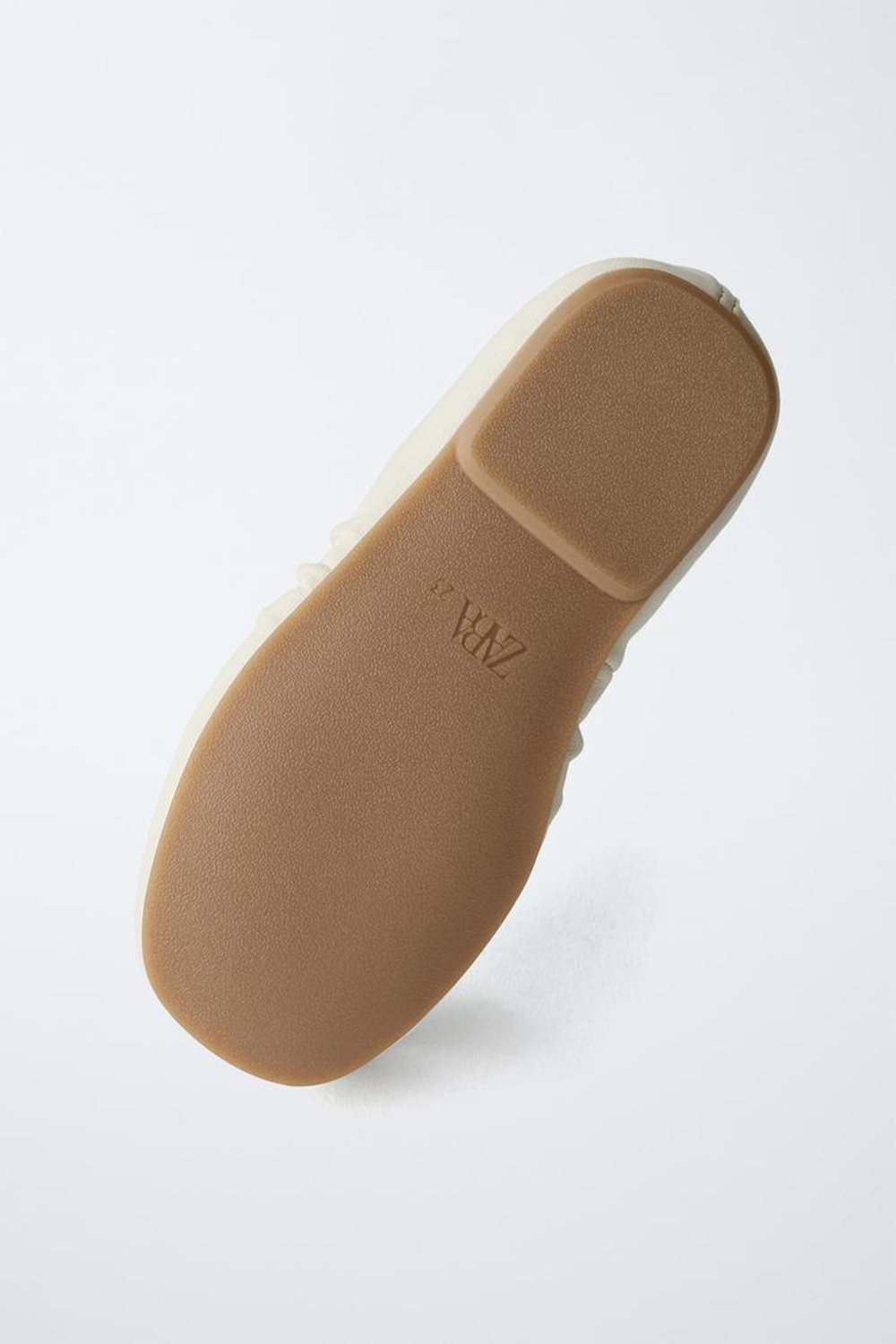 ZARA КОЖАНЫЕ БАЛЕТКИ, БЕЛЫЙ