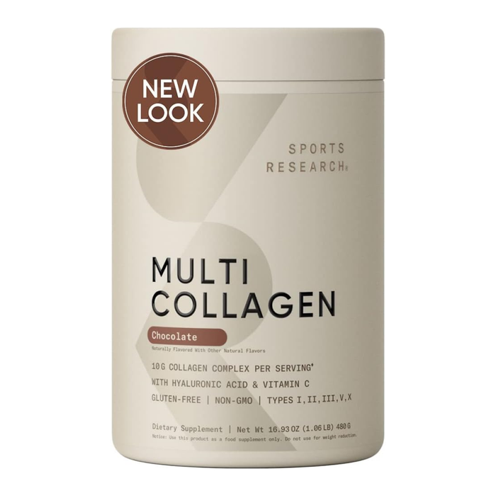 Мультиколлагеновый комплекс шоколадный вкус, Multi Collagen Complex Chocolate, Sports Research (465 г)