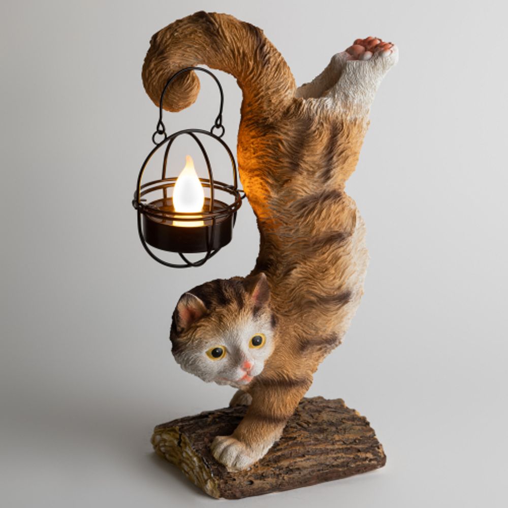 Светильник уличный ЭРА ERASF22-01 садовый на солнечной батарее садовый Кот Акробат 37 см