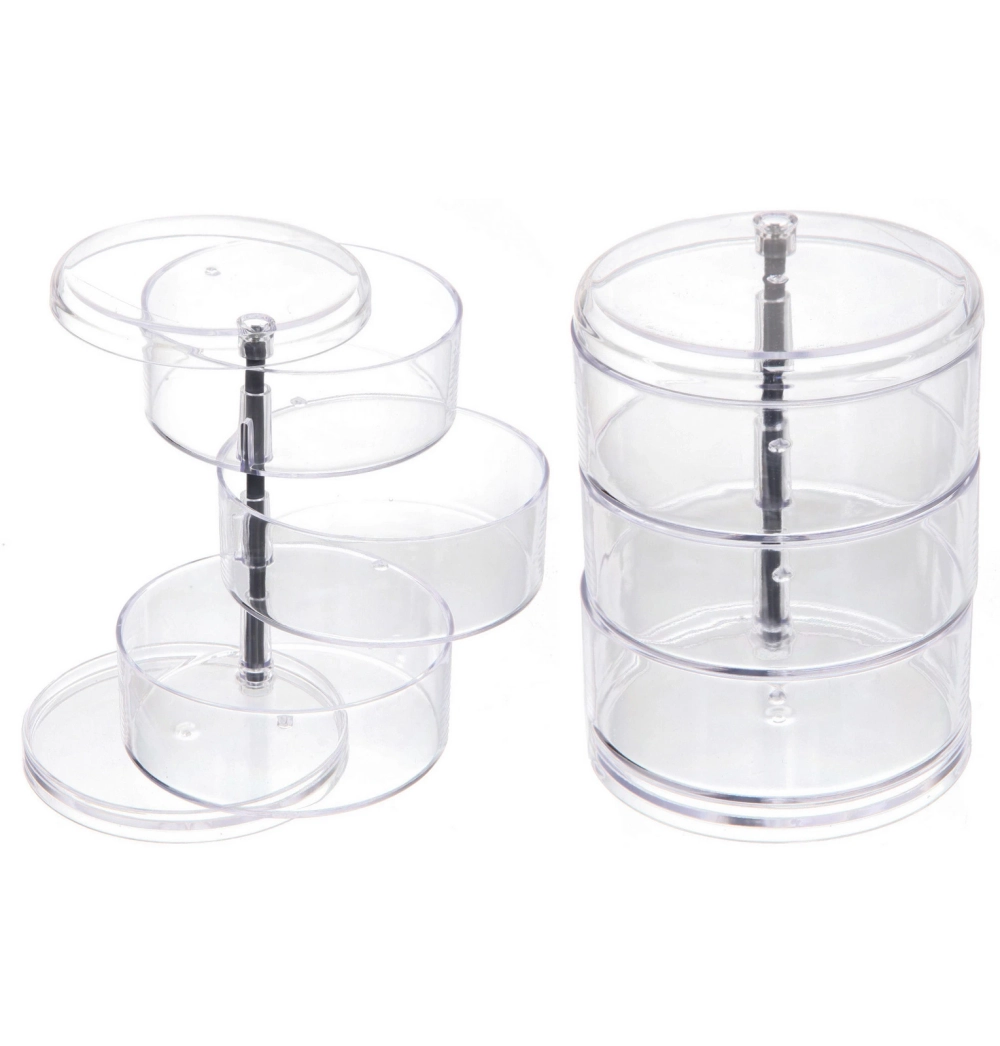 Органайзер для хранения «МАРЦИПАН», прозрачный, три отделения, 10.5*13см (упаковка коробка)