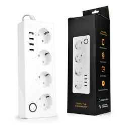 Умный сетевой фильтр на 4 розетки с таймером и WiFi, 4 порта USB, умный дом, Алиса, Tuya, Smart Life