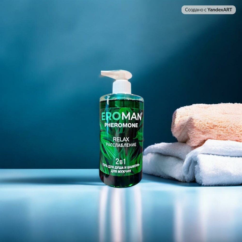 Гель для душа и шампунь Биоритм RELAX, мужской, 2в1, с феромонами, 430мл