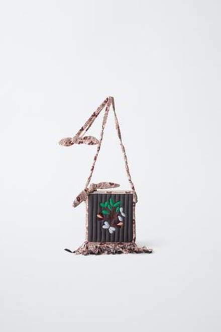 ZARA СУМКА С БАХРОМОЙ, РАЗНОЦВЕТНЫЙ
