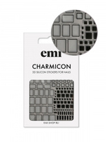 Charmicon 3D Silicone Stickers №160 Квадраты черные
