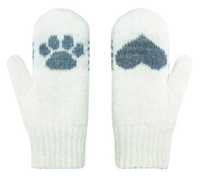 Варежки "Лапки" белый р.10, 1 шт.