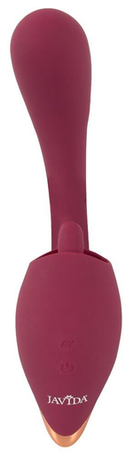 Малиновый вибратор с подвижными язычками 2 Function Vibrator - 20,6 см.