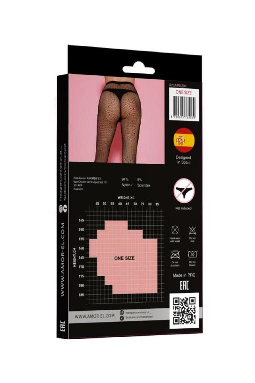 Колготки с рисунком в горошек Amor EL черный S/L