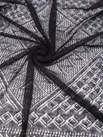 Оренбургский пуховый платок-паутинка А120-07 черный