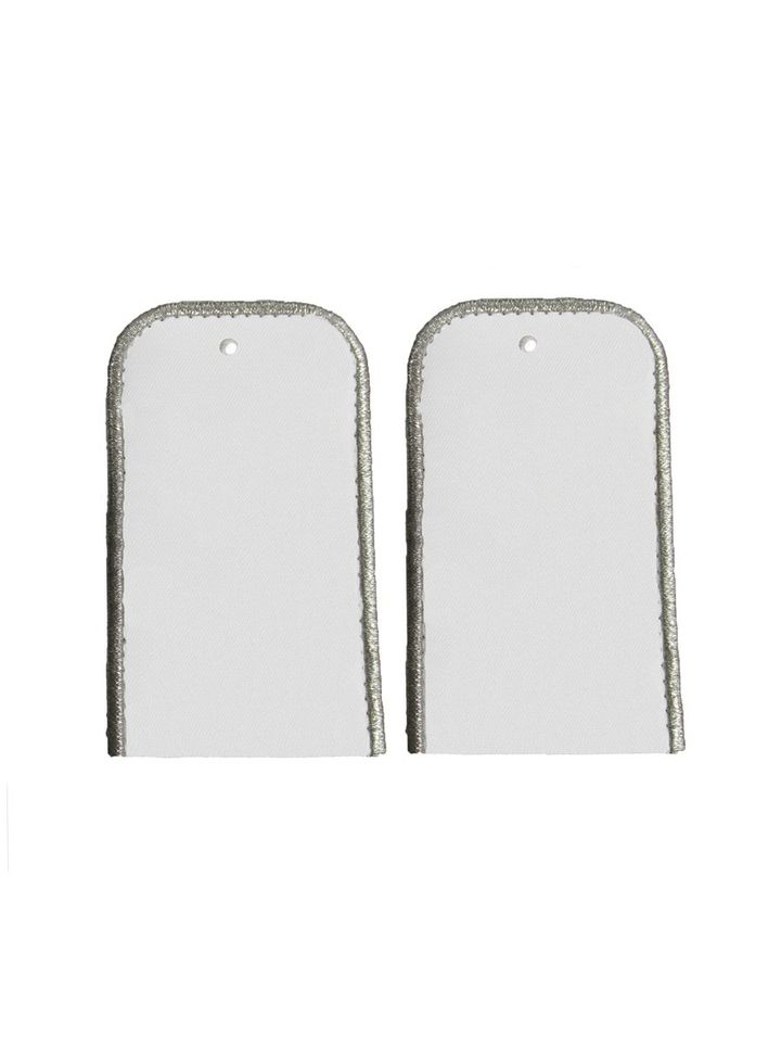 Погоны РЖД на жесткой основе белые серебряный кант (чистые)