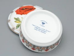 Туалетная коробочка в подарочной упаковке, форма Круглая, рисунок Мак восточный, арт 81.33191.00.1