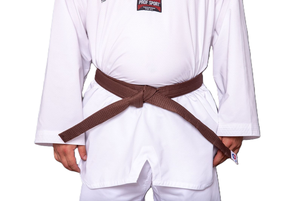 Пояс для тхэквондо ProfSport без вышивки (4 см) коричневый