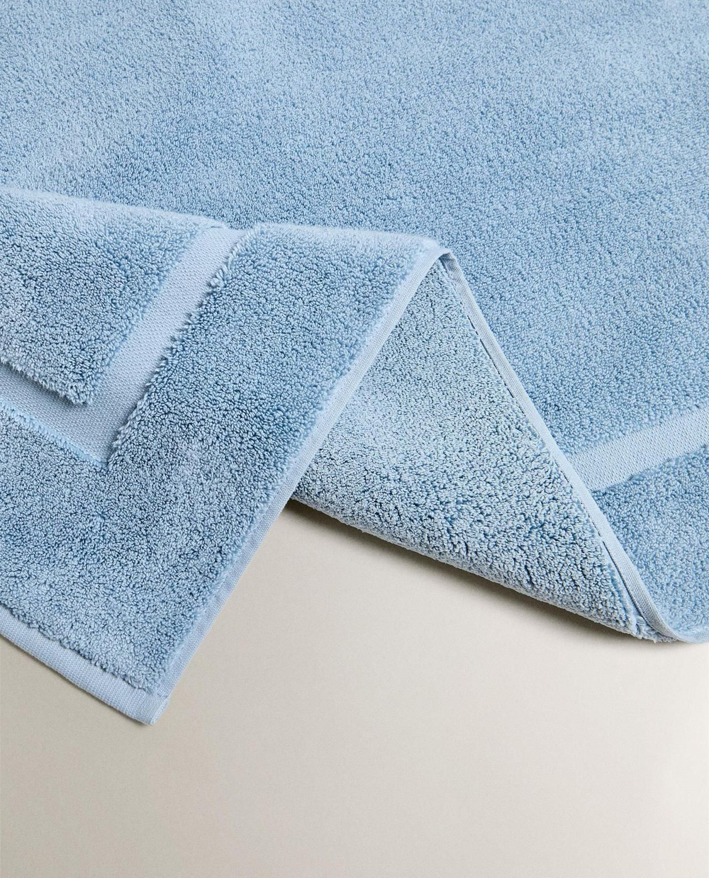 Zara Home - Нескользящий коврик для ванной из мягкой махровой ткани, синий, 60x90 см