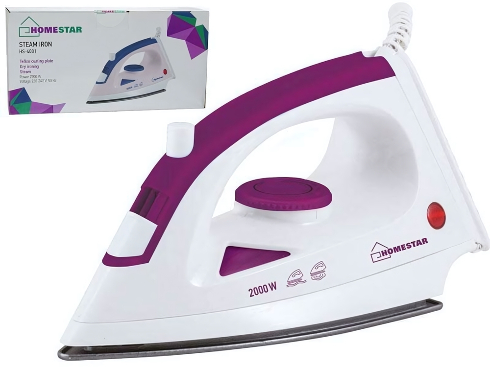 Утюг HOMESTAR HS-4001 белый 2000Вт тефлоновая подошва