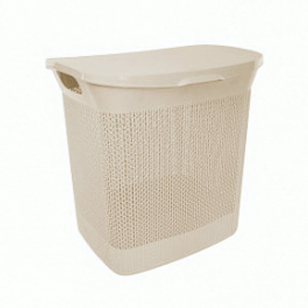 Корзина для белья Ajur 35л слоновая кость
