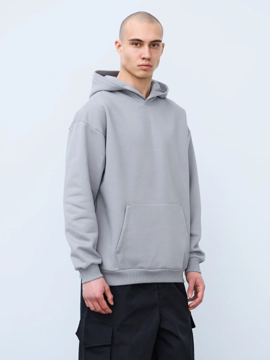 Худи оверсайз без начеса (серый)