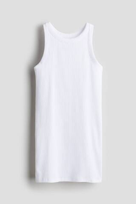 H&M Платье из джерси в рубчик, белый