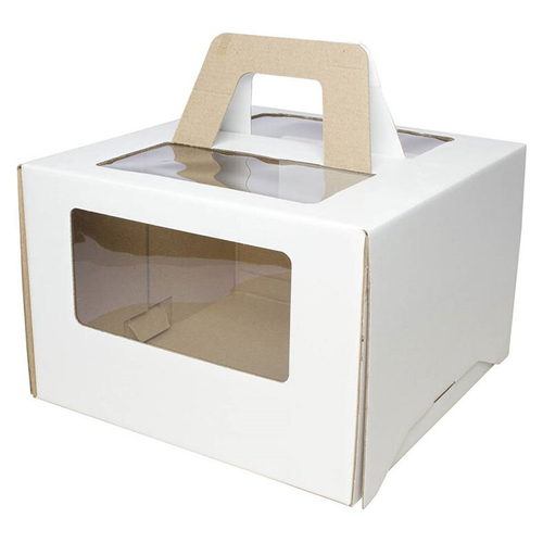 Коробка для торта с ручками усиленная 30х30х19 см