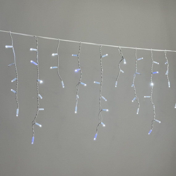 Светодиодная бахрома 3,1*0,5 м., 120 LED, холодный белый, мерцание, белый провод каучук, LTC (ECO120BLW-8-2W)