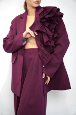 Брюки "Попа сердечком" в баклажане