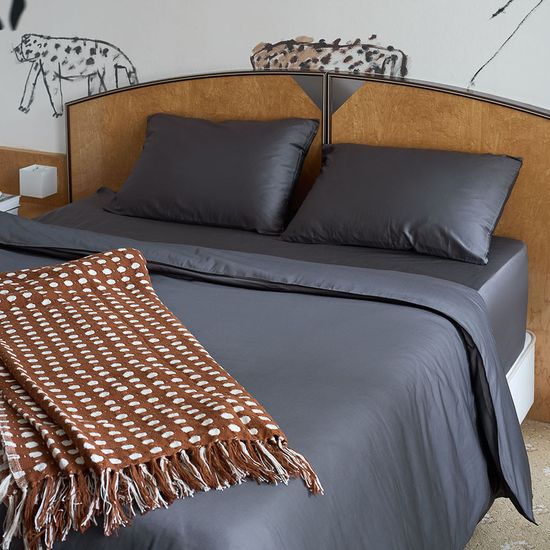 Покрывало из хлопка polka dots карамельного цвета из коллекции essential, 180х250 см