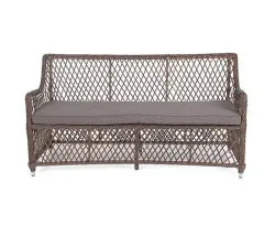 "Латте" диван двухместный из искусственного ротанга, цвет коричневый