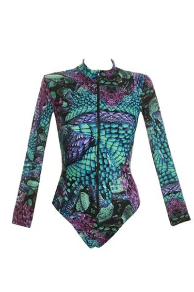 Совместный купальник с длинным рукавом Alexandra (Размер: B/S) (Цвет: голубой)