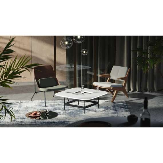 Журнальный столик Space S, 80х80 см, белый/темный камень