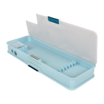 Пенал пластиковый с ПВХ "Космонавт", 21,5*7,*2,5, 3см, 2 отделения, точилка 2 отверстия