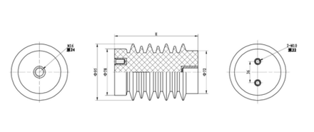 Изолятор опорный без ёмкостного делителя ZJ102-12/95x130