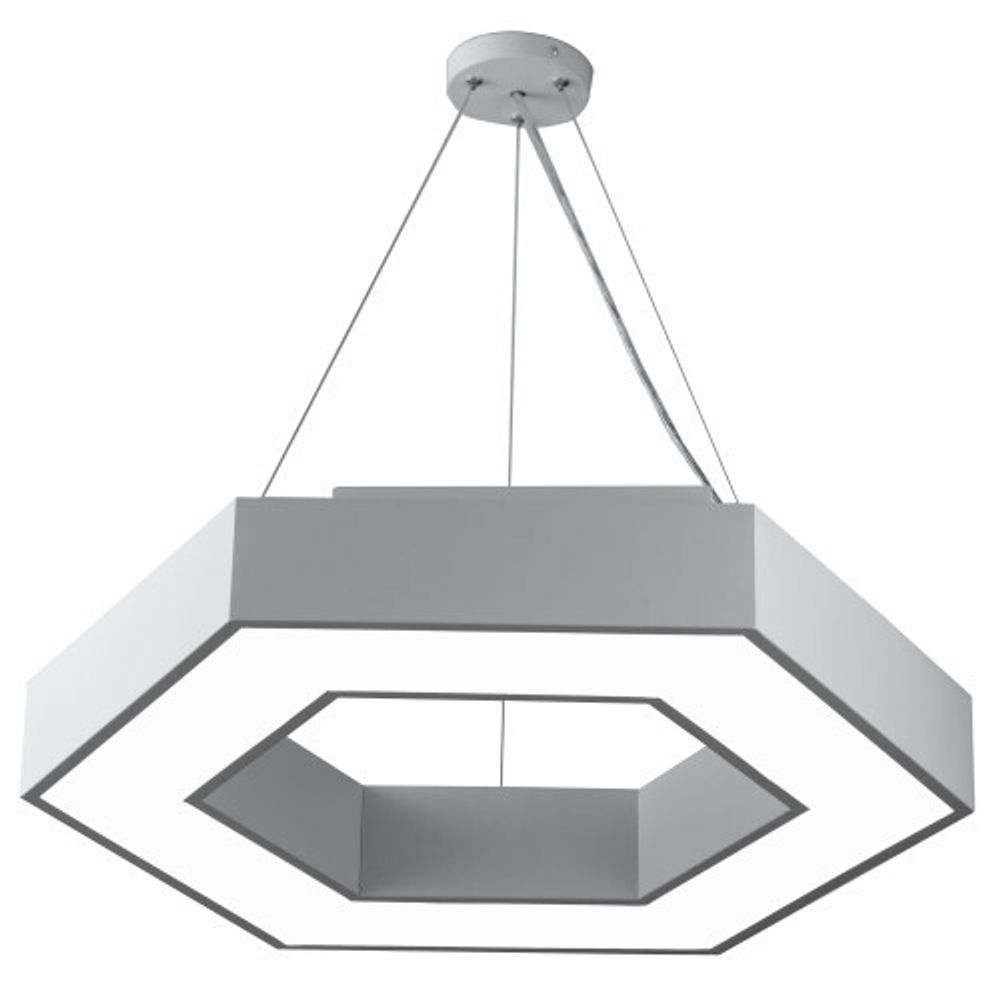 Светильник LED ЭРА Geometria SPO-123-W-40K-045 Hexagon 45Вт 4000К 2500Лм IP40 600*600*80 белый подвесной