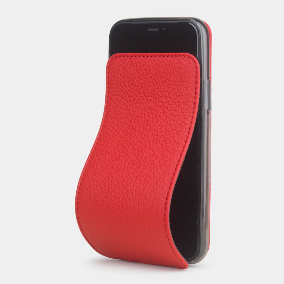 Чехол для iPhone 11 Pro Max из натуральной кожи теленка, красного цвета