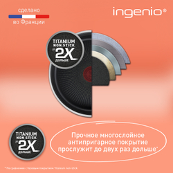 Набор посуды со съемной ручкой Tefal Ingenio Daily Chef Black 5 предметов 16/20/24/28 см L7629102