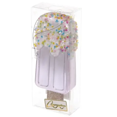 Елочная игрушка «Сладкое мороженое» 2,7*5,5*13 см, Розовый