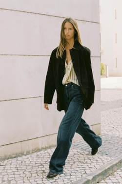 ZARA РУБАШКА В ПОЛОСКУ, ЗЕЛЕНЫЙ/ЭКРЮ