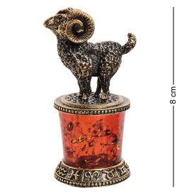 Народные промыслы AM-2765 Фигурка «Знак зодиака-Овен» (латунь, янтарь)