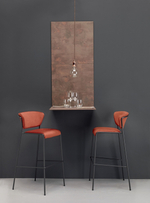 Стул полубарный с обивкой Scab Design Lisa, антрацит, красный