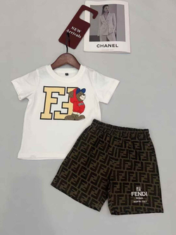 Детские шорты и футболка Fendi Roma