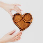 Деревянная менажница "Сердце" из кедра