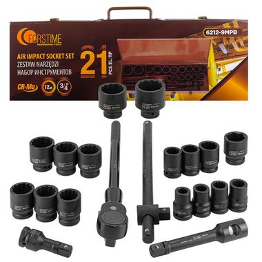 Набор инструментов ударных 21пр. 3/4''(12гр.) FORSTIME FT-6212-9MPB