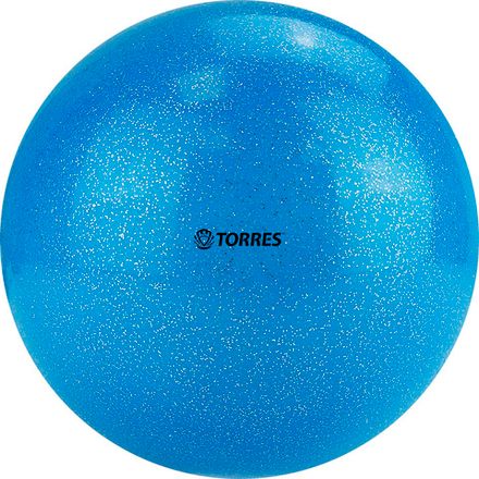 Мяч для художественной гимнастики TORRES, AGP-15-06, диам. 15 см, ПВХ, небесный с блестками