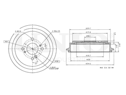 Барабан тормозной задний UNIO BRD-10033