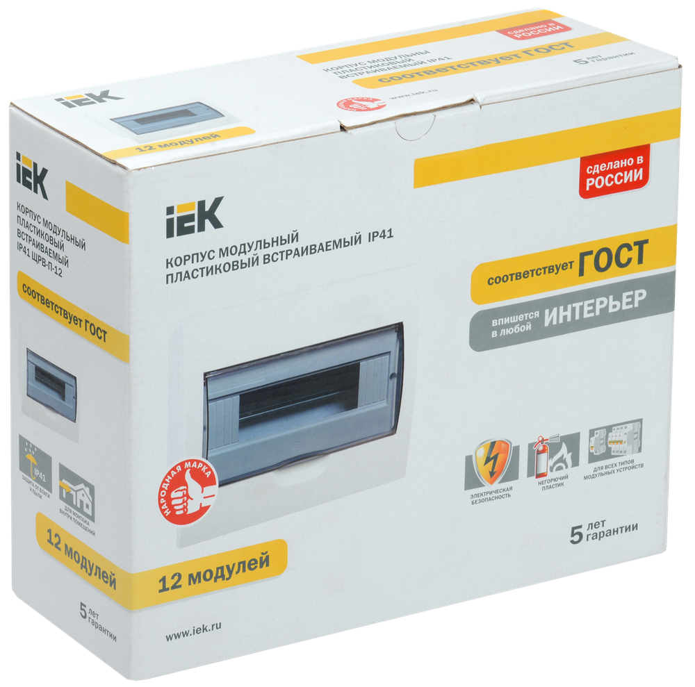 KREPTA 3 Корпус пластиковый ЩРВ-П-12 IP41 белый IEK