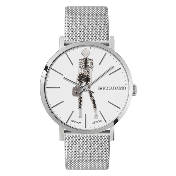 Часы Boccadamo Mya Silver Girl MY003A BW/S  с минеральным стеклом, кристаллами Swarovski