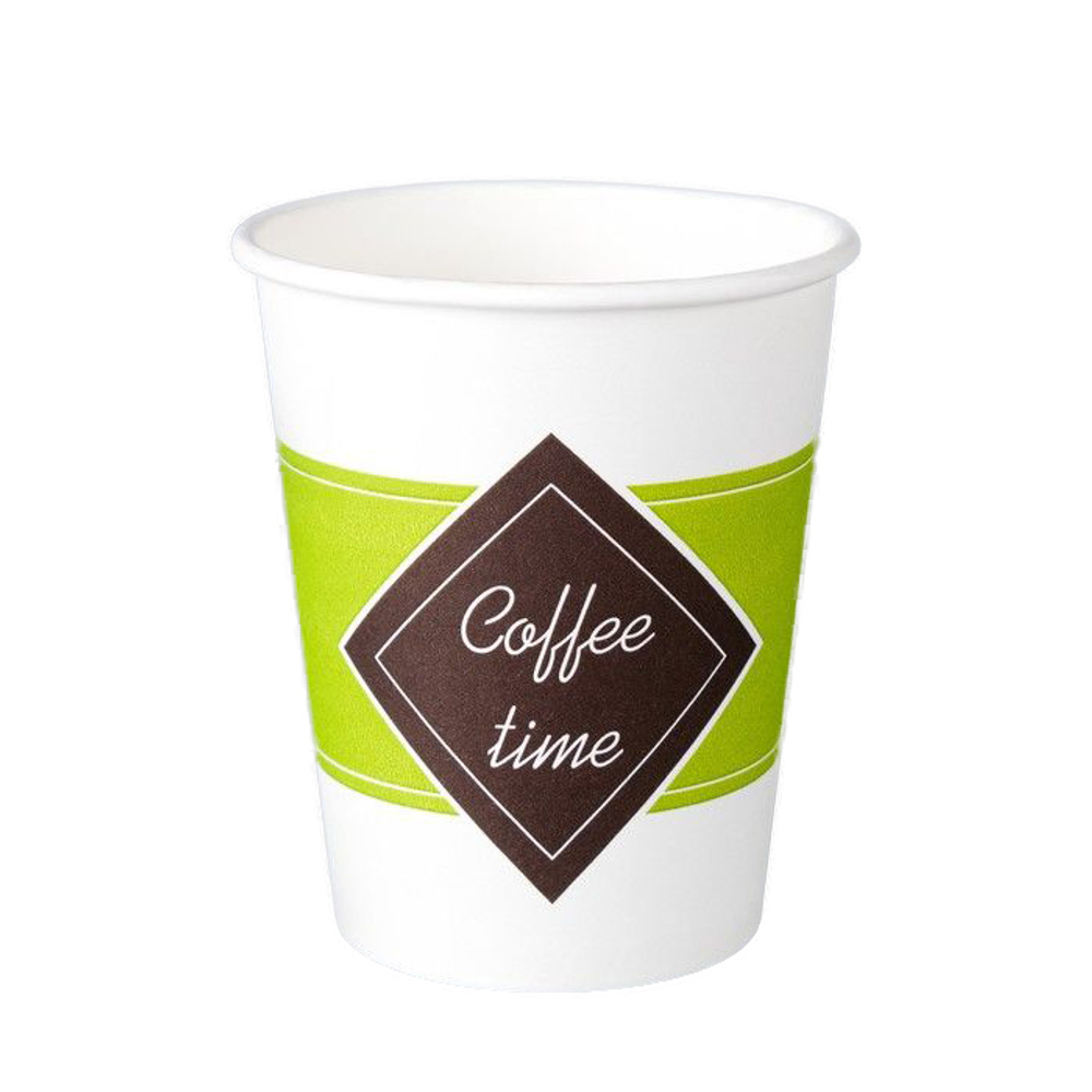 Стакан ГН 250 мл (d-80 мм) бумажный "Coffee time" (50/1000 шт.) ЛигаПак