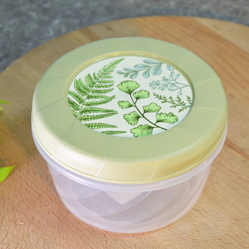 Банка для сыпучих 0,6л с завинчивающейся крышкой, с декором, зеленый