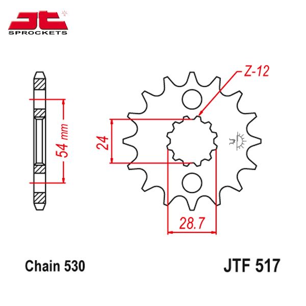 JT JTF517.16 звезда передняя (ведущая, 16 зубьев)