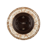 Розетка с З.К., керамика, цвет коричневый B1-101-02