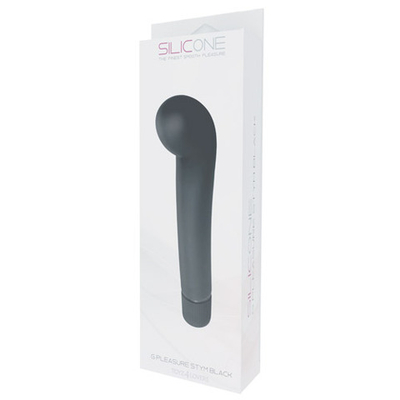 Чёрный вибростимулятор для G-точки G-PLEASURE STYM SILICONE - 12,5 см. (Цвет: черный)